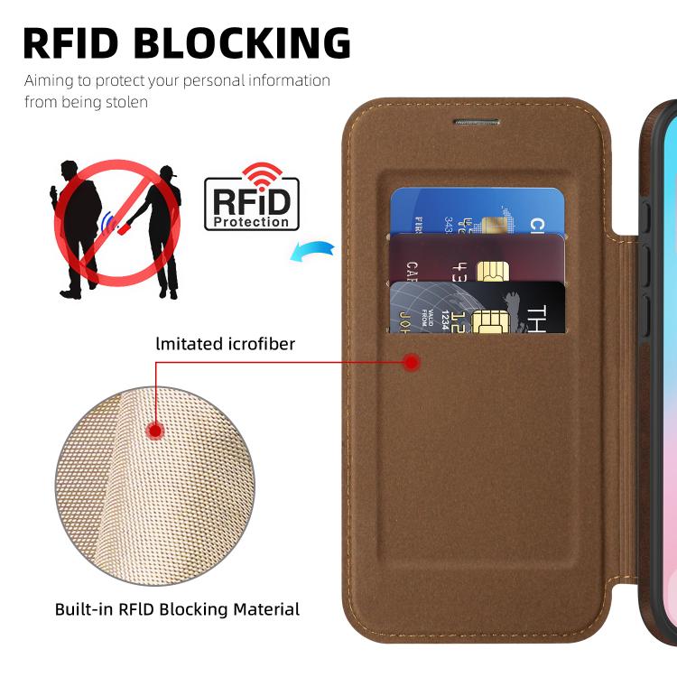 For iPhone Air Linton MagSafe Leather Phone Case