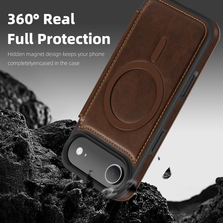 For iPhone Air Linton MagSafe Leather Phone Case