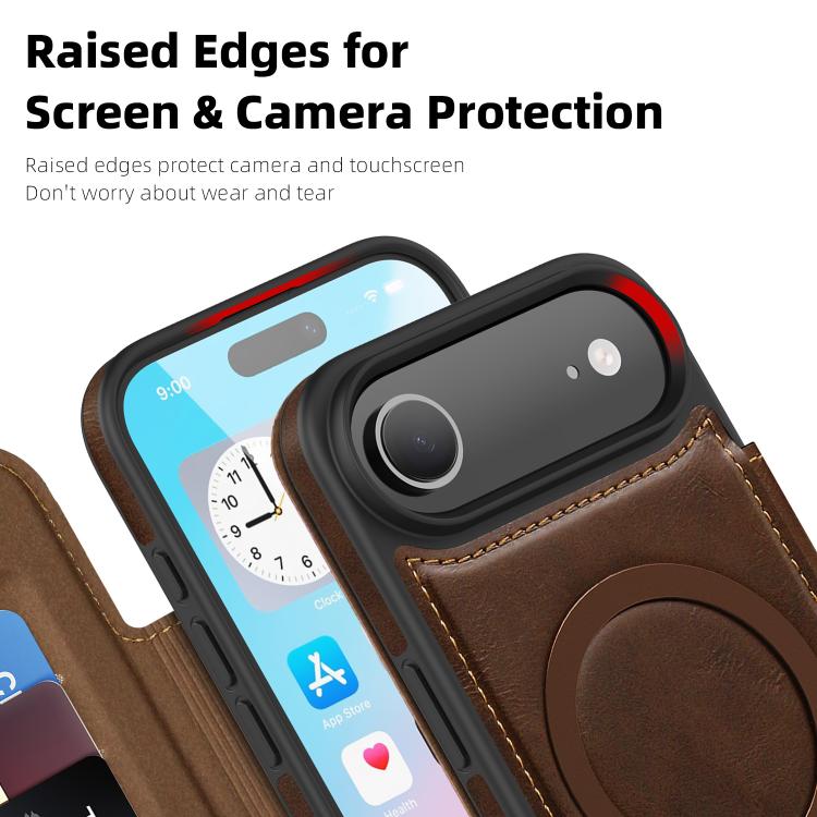 For iPhone Air Linton MagSafe Leather Phone Case
