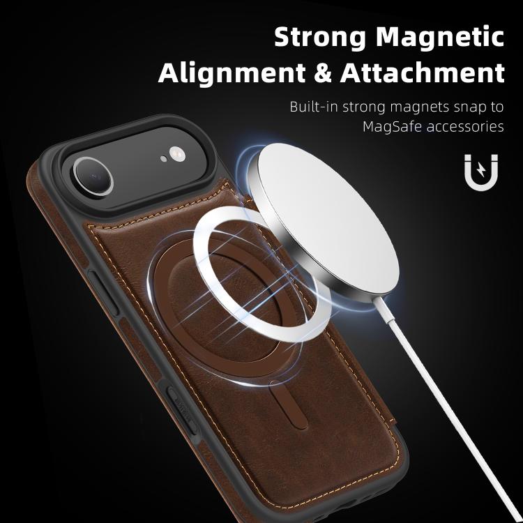 For iPhone Air Linton MagSafe Leather Phone Case