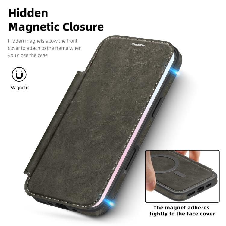 For iPhone Air Linton MagSafe Leather Phone Case