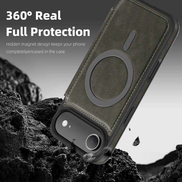 For iPhone Air Linton MagSafe Leather Phone Case