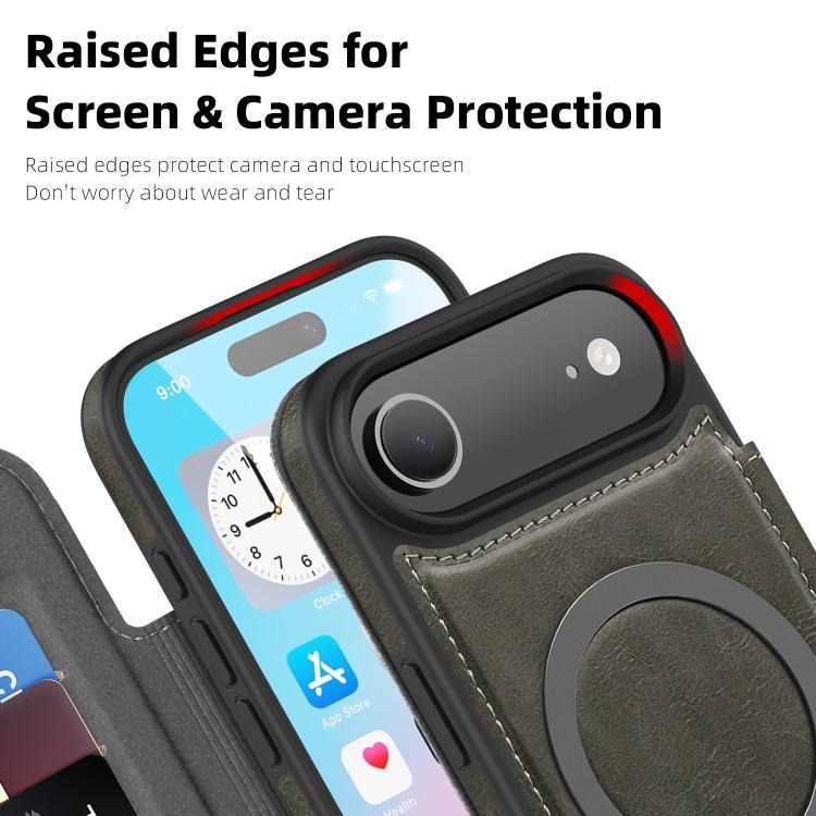 For iPhone Air Linton MagSafe Leather Phone Case
