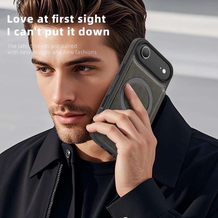For iPhone Air Linton MagSafe Leather Phone Case