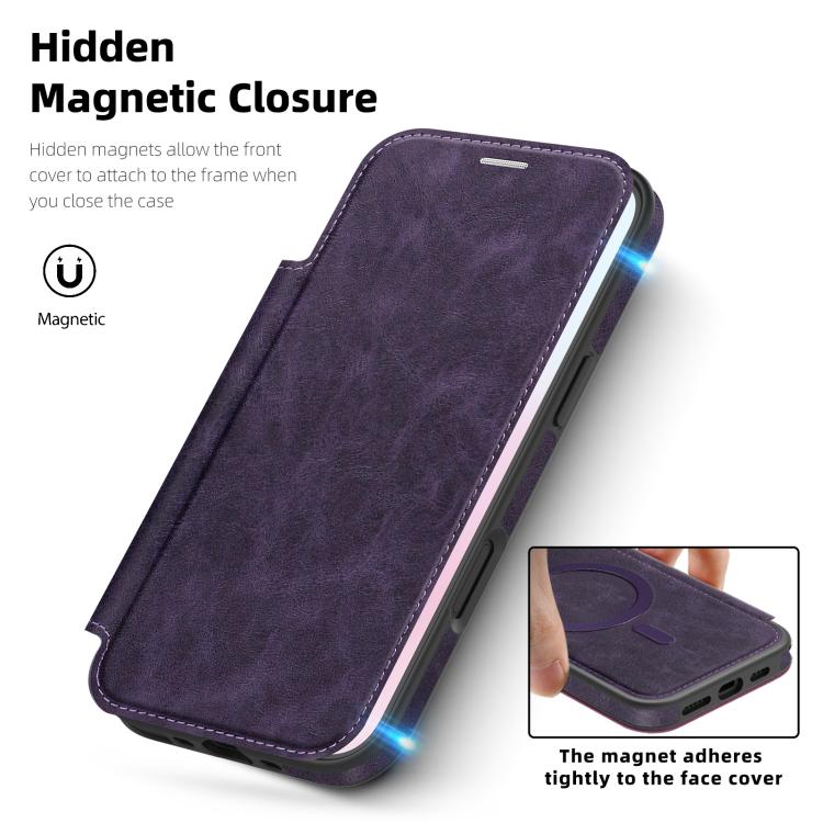 For iPhone Air Linton MagSafe Leather Phone Case