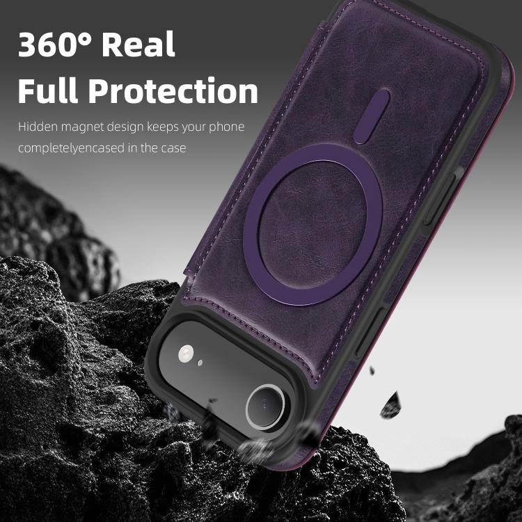 For iPhone Air Linton MagSafe Leather Phone Case