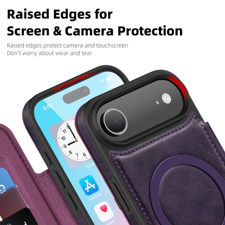 For iPhone Air Linton MagSafe Leather Phone Case