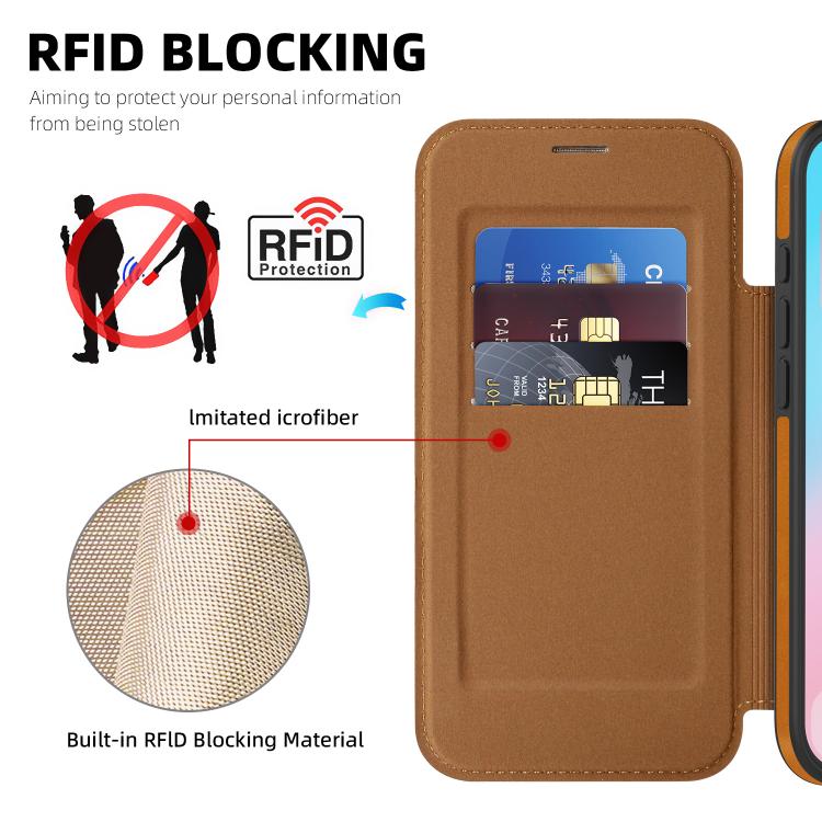 For iPhone Air Linton MagSafe Leather Phone Case