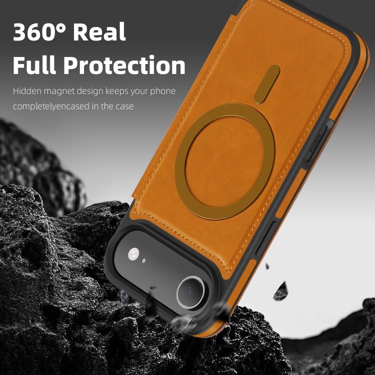 For iPhone Air Linton MagSafe Leather Phone Case