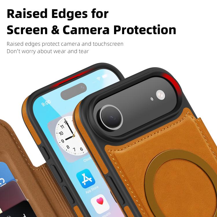 For iPhone Air Linton MagSafe Leather Phone Case