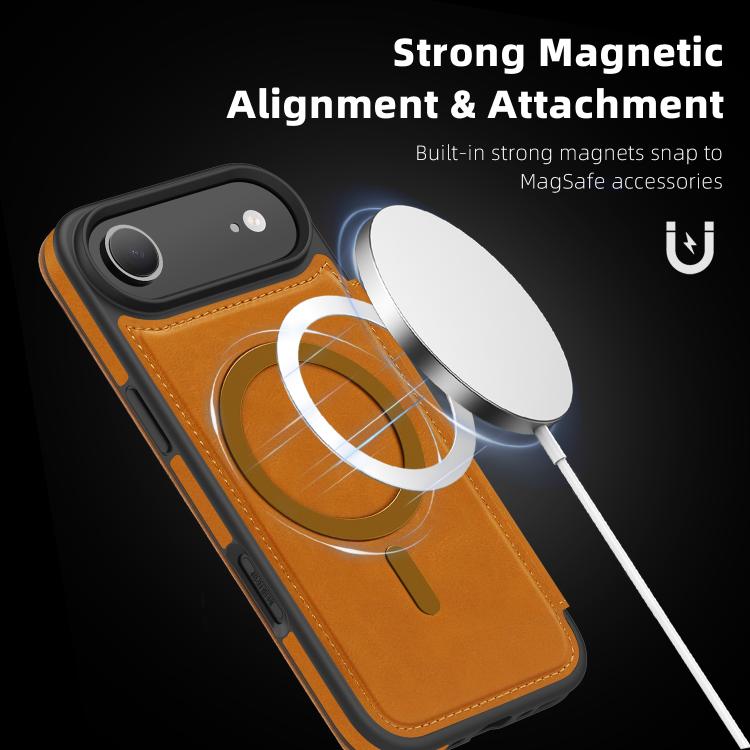 For iPhone Air Linton MagSafe Leather Phone Case