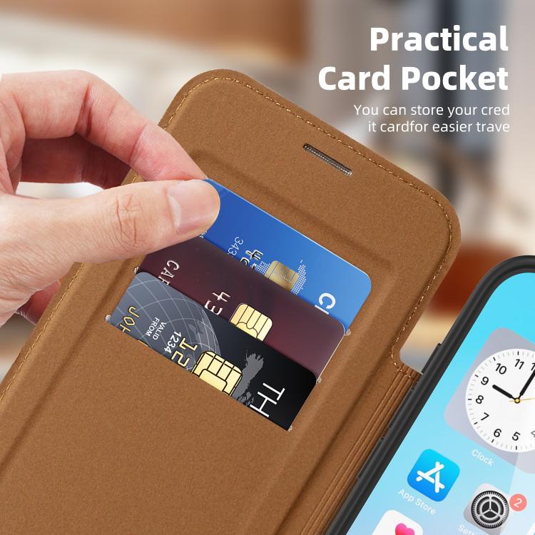 For iPhone Air Linton MagSafe Leather Phone Case