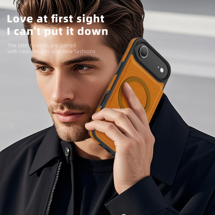 For iPhone Air Linton MagSafe Leather Phone Case