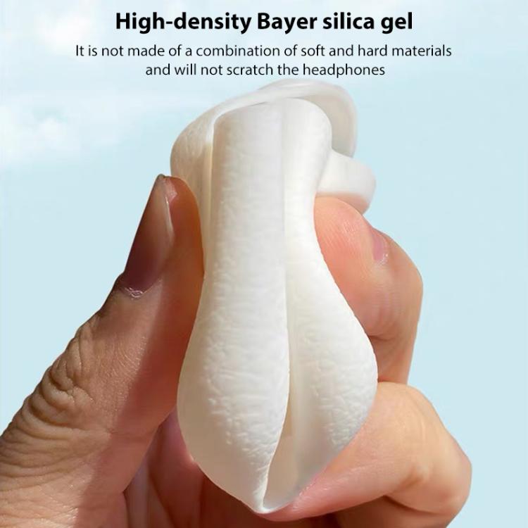 For AirPods 1 / 2 Simple Solid Color Litchi Texture Silicone Earphone Protective Case with Hook