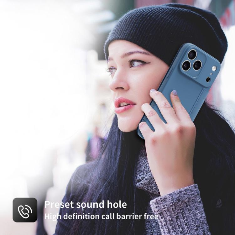 For iPhone 17 Pro Max Imitate Liquid Skin Feel Leather Phone Case with Card Slots