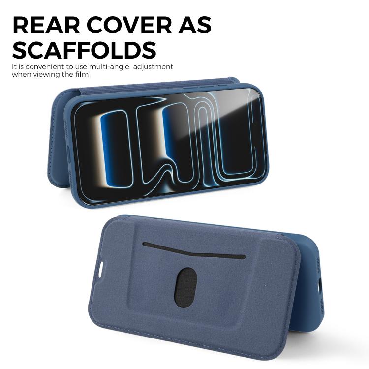 For iPhone 17 Pro Max Imitate Liquid Skin Feel Leather Phone Case with Card Slots