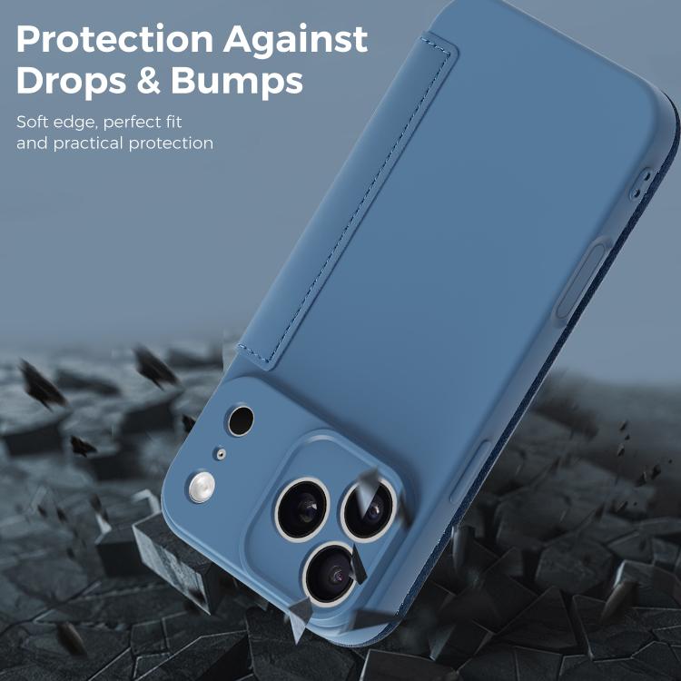 For iPhone 17 Pro Imitate Liquid Skin Feel Leather Phone Case with Card Slots