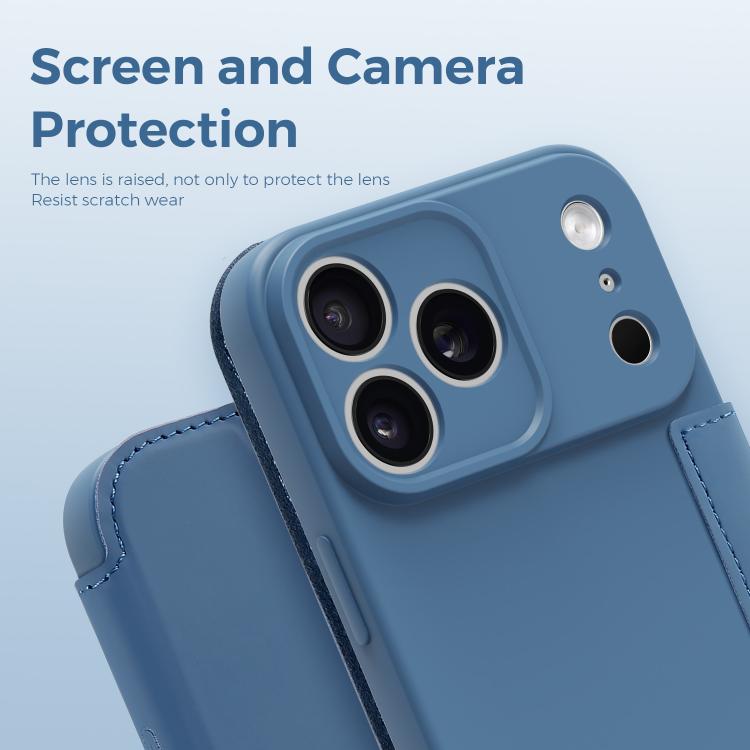 For iPhone 17 Pro Imitate Liquid Skin Feel Leather Phone Case with Card Slots