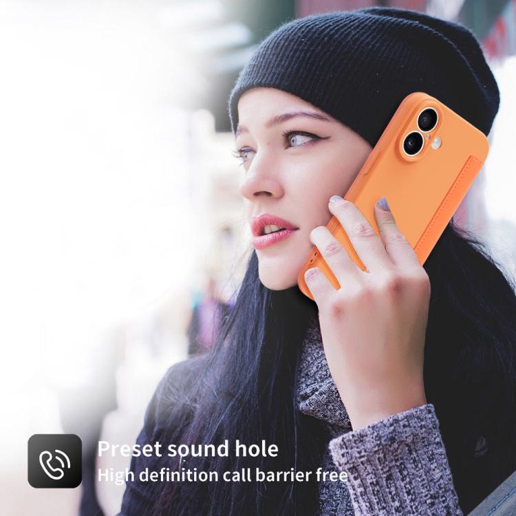 For iPhone 17 Imitate Liquid Skin Feel Leather Phone Case with Card Slots