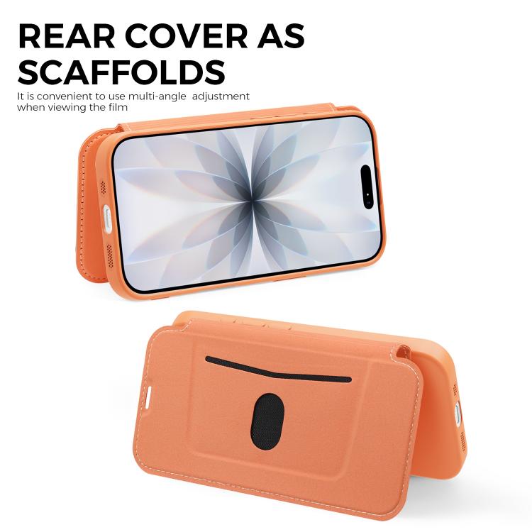 For iPhone 17 Imitate Liquid Skin Feel Leather Phone Case with Card Slots