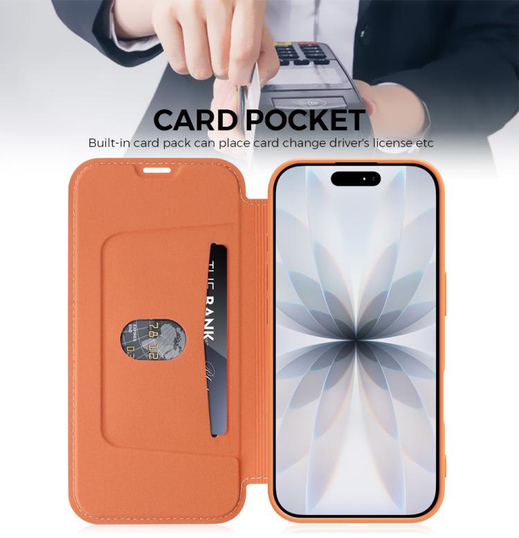 For iPhone 17 Imitate Liquid Skin Feel Leather Phone Case with Card Slots