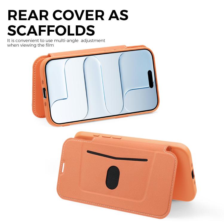 For iPhone Air Imitate Liquid Skin Feel Leather Phone Case with Card Slots