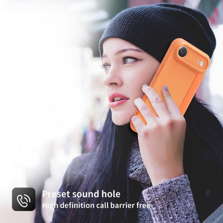 For iPhone Air Imitate Liquid Skin Feel Leather Phone Case with Card Slots