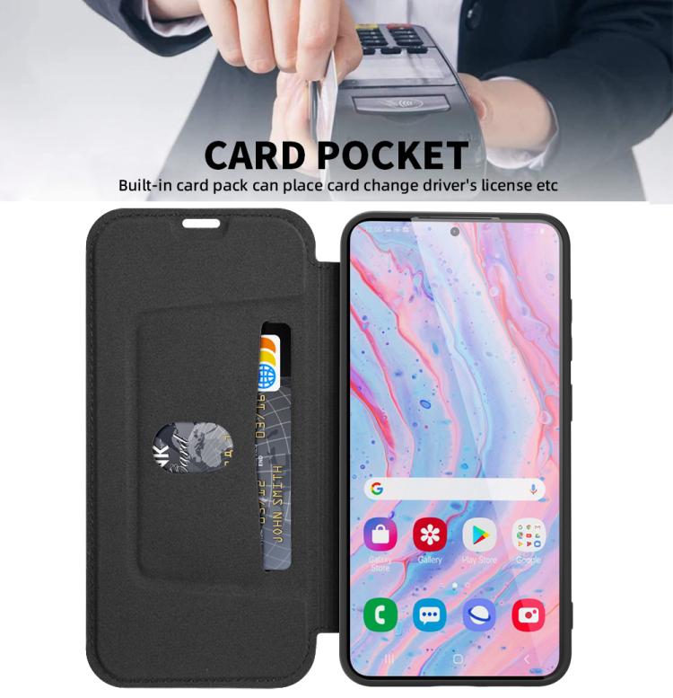 For Samsung Galaxy S25 5G Imitate Liquid Skin Feel Leather Phone Case with Card Slots