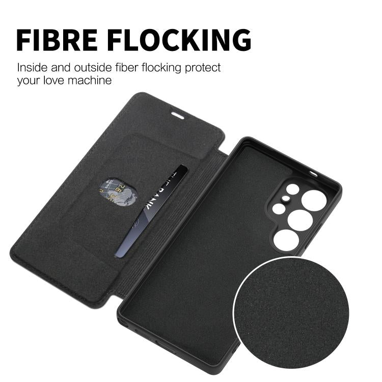 For Samsung Galaxy S25 Ultra 5G Imitate Liquid Skin Feel Leather Phone Case with Card Slots