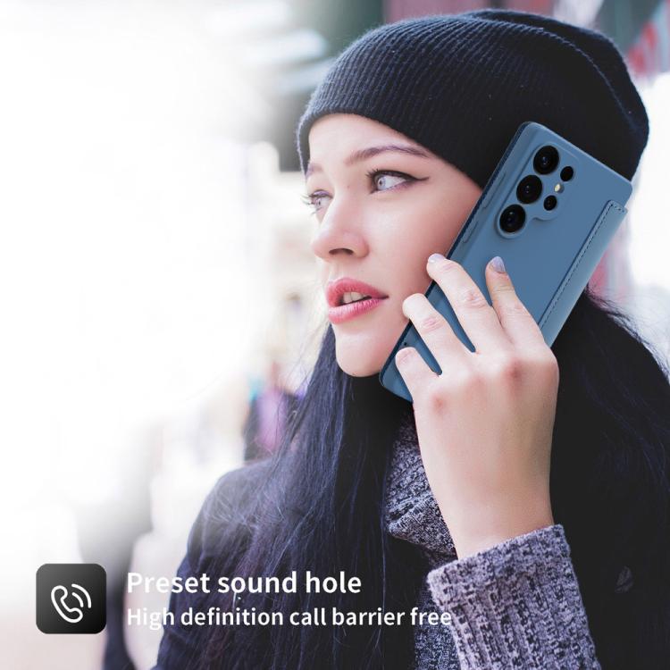 For Samsung Galaxy S25 Ultra 5G Imitate Liquid Skin Feel Leather Phone Case with Card Slots