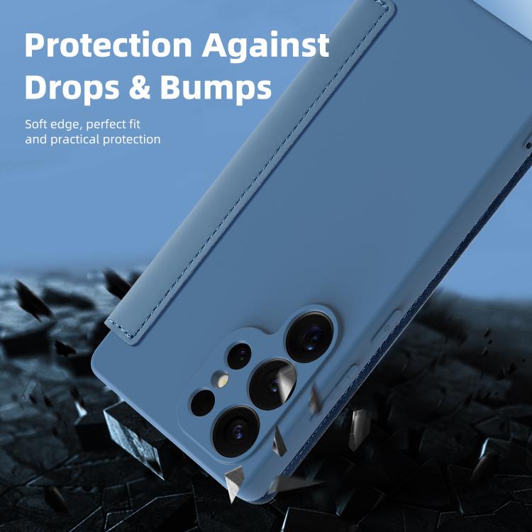 For Samsung Galaxy S25 Ultra 5G Imitate Liquid Skin Feel Leather Phone Case with Card Slots