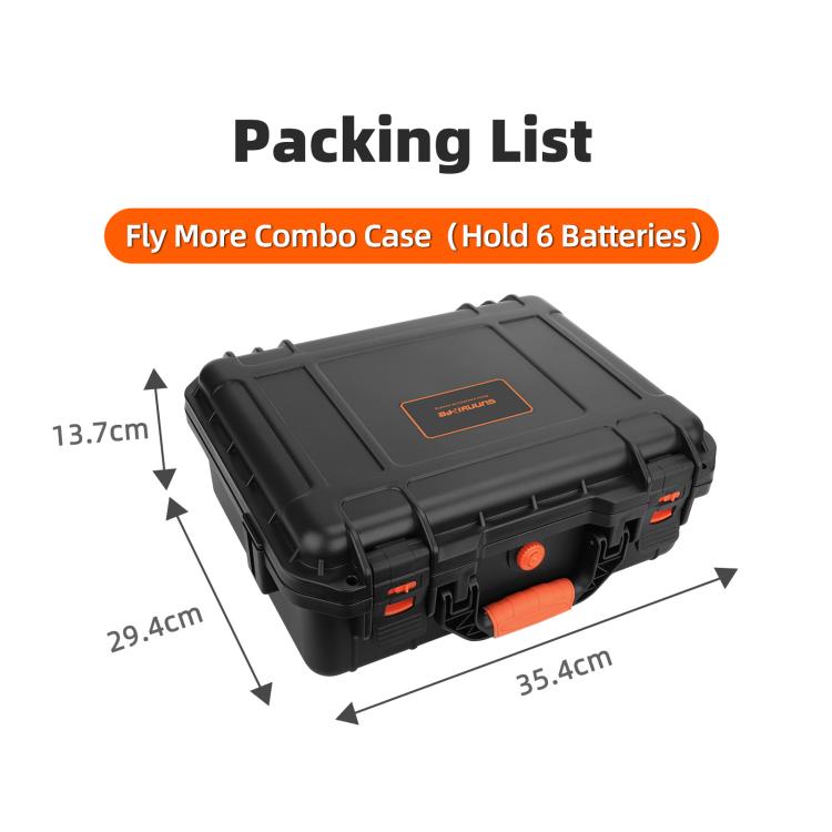 For DJI Neo 2 Sunnylife Hard Travel Shell Waterproof Shock-proof Box, Type:Fly More Combo - Black