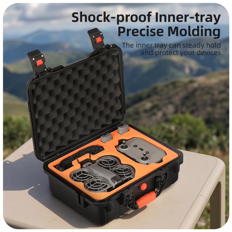 For DJI Neo 2 Sunnylife Hard Travel Shell Waterproof Shock-proof Box, Type:Fly More Combo - Black