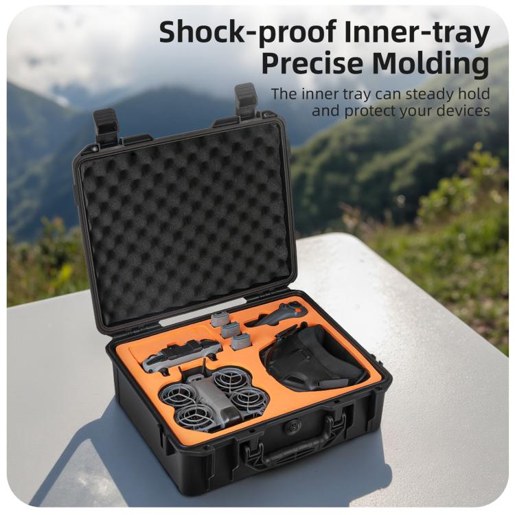 For DJI Neo 2 Sunnylife Hard Travel Shell Waterproof Shock-proof Box, Type:Motion Fly More Combo - Black