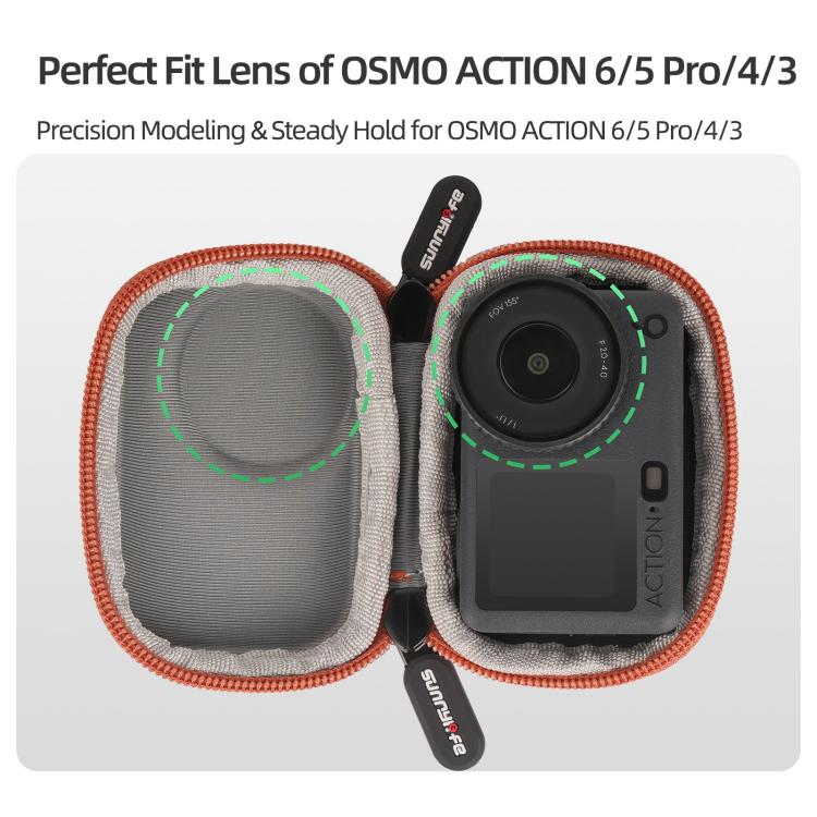 For DJI Osmo Action 6 / 5 Pro / 4 / 3 Sunnylife Portable Carrying Storage Box Mini Body Bag