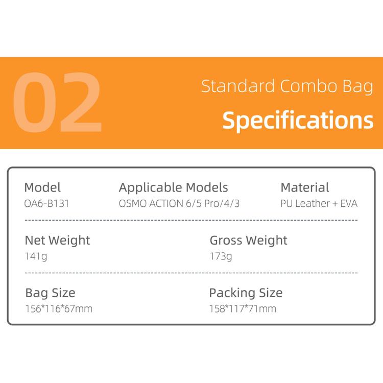 For DJI Osmo Action 6 / 5 Pro / 4 / 3 Sunnylife Portable Carrying Storage Box Standard Combo Bag