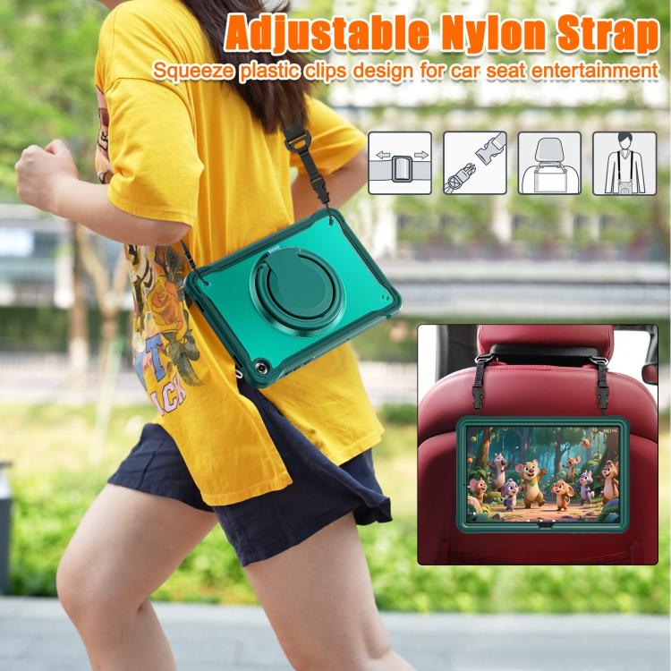 For Samsung Galaxy Tab A11+ Powerful Sailor Ring Holder Heavy Duty Hybrid Tablet Case with Strap