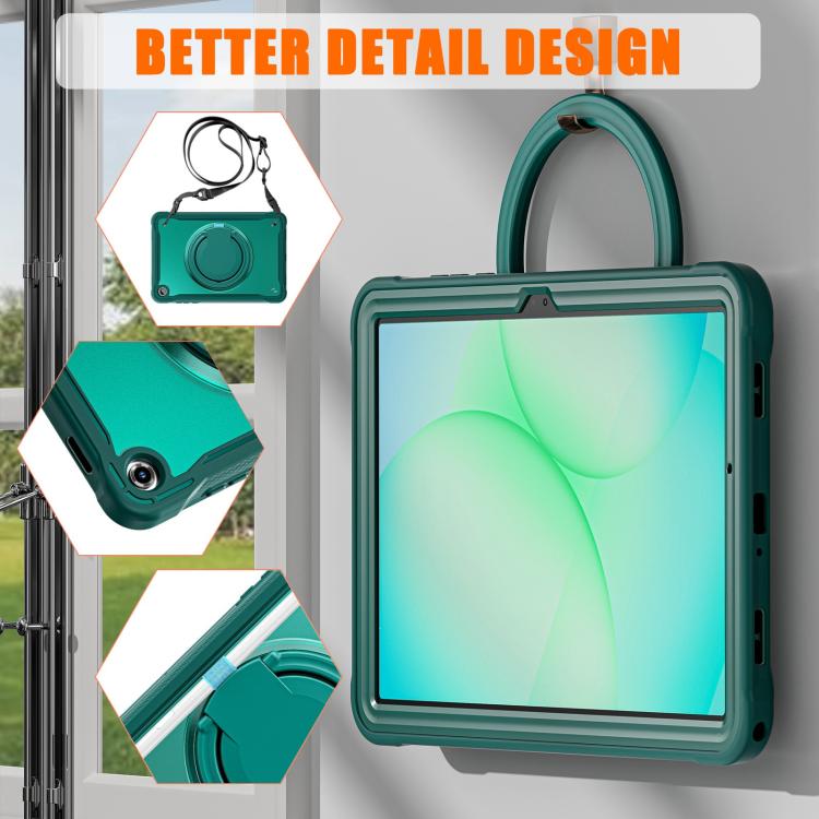 For Samsung Galaxy Tab A11+ Powerful Sailor Ring Holder Heavy Duty Hybrid Tablet Case with Strap
