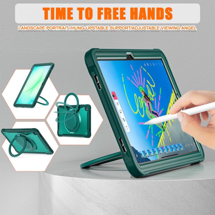 For Samsung Galaxy Tab A11+ Powerful Sailor Ring Holder Heavy Duty Hybrid Tablet Case with Strap