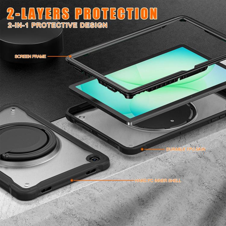 For Samsung Galaxy Tab A11+ Powerful Sailor Ring Holder Heavy Duty Hybrid Tablet Case with Strap