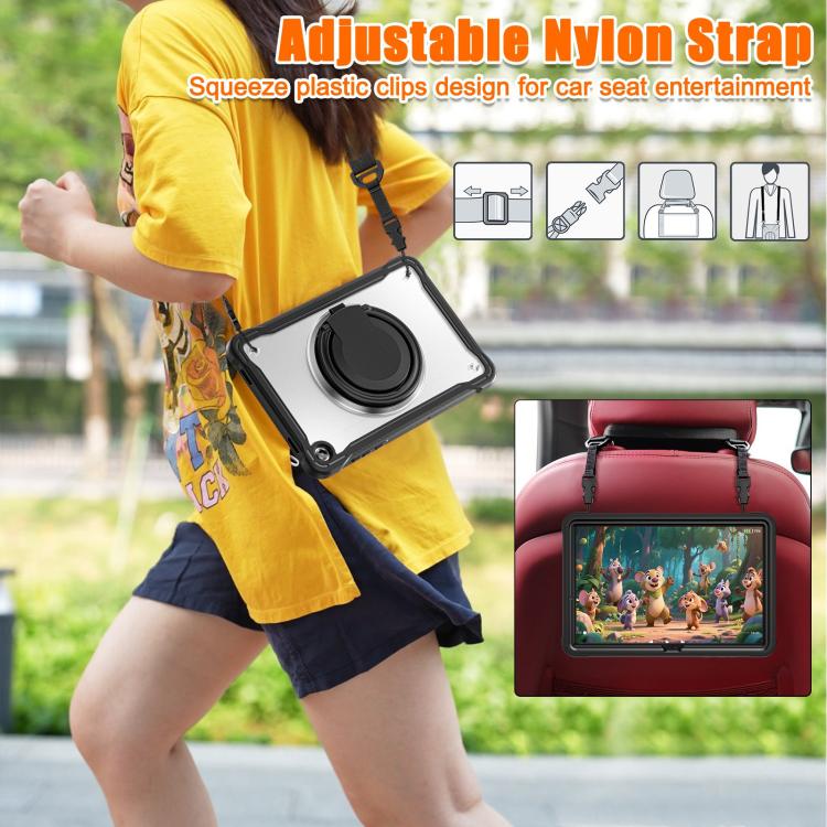 For Samsung Galaxy Tab A11+ Powerful Sailor Ring Holder Heavy Duty Hybrid Tablet Case with Strap