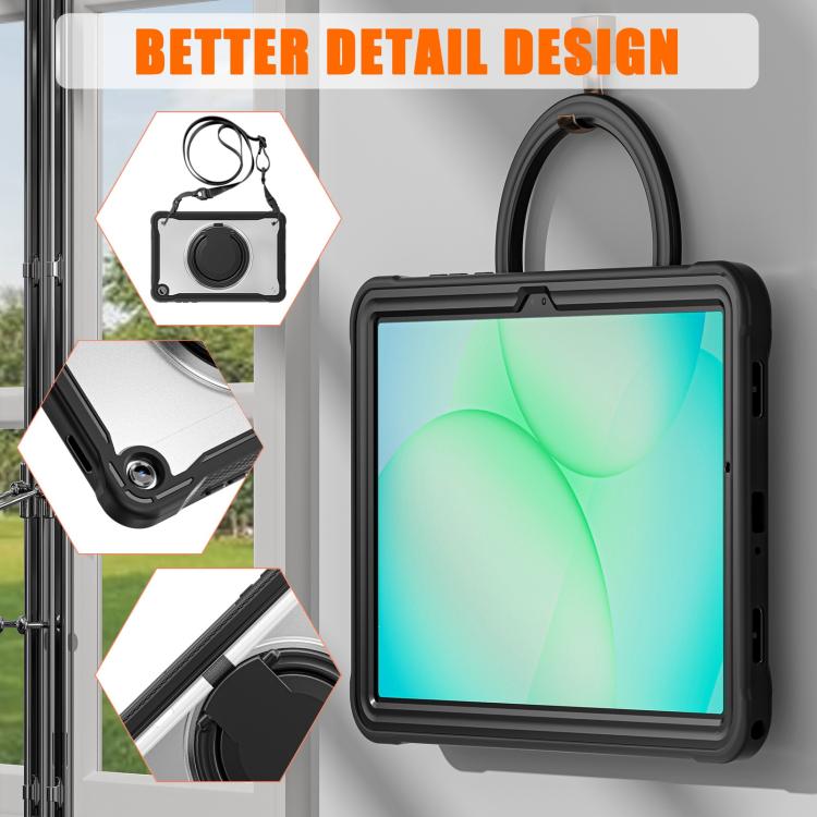 For Samsung Galaxy Tab A11+ Powerful Sailor Ring Holder Heavy Duty Hybrid Tablet Case with Strap