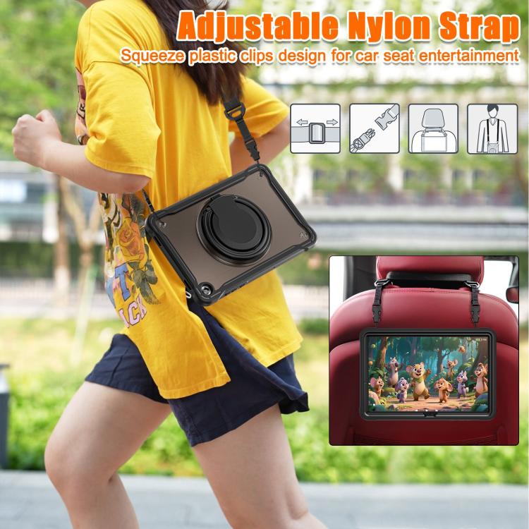 For Samsung Galaxy Tab A11+ Powerful Sailor Ring Holder Heavy Duty Hybrid Tablet Case with Strap