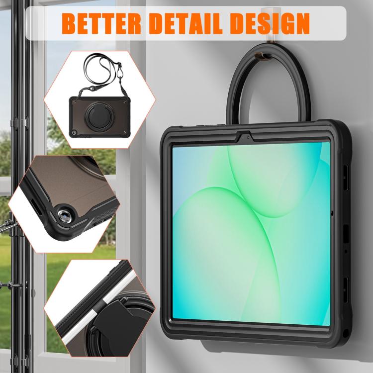 For Samsung Galaxy Tab A11+ Powerful Sailor Ring Holder Heavy Duty Hybrid Tablet Case with Strap