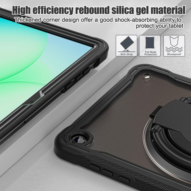 For Samsung Galaxy Tab A11+ Powerful Sailor Ring Holder Heavy Duty Hybrid Tablet Case with Strap