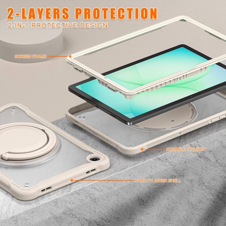 For Samsung Galaxy Tab A11+ Powerful Sailor Ring Holder Heavy Duty Hybrid Tablet Case with Strap