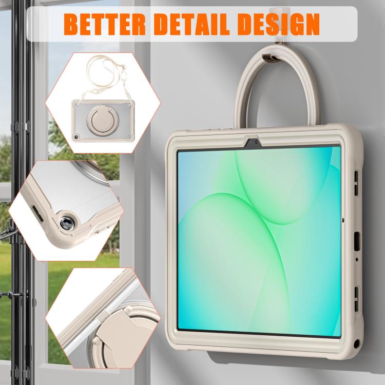 For Samsung Galaxy Tab A11+ Powerful Sailor Ring Holder Heavy Duty Hybrid Tablet Case with Strap