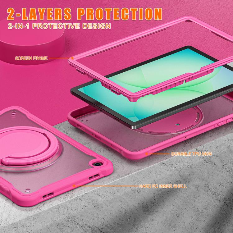 For Samsung Galaxy Tab A11+ Powerful Sailor Ring Holder Heavy Duty Hybrid Tablet Case with Strap