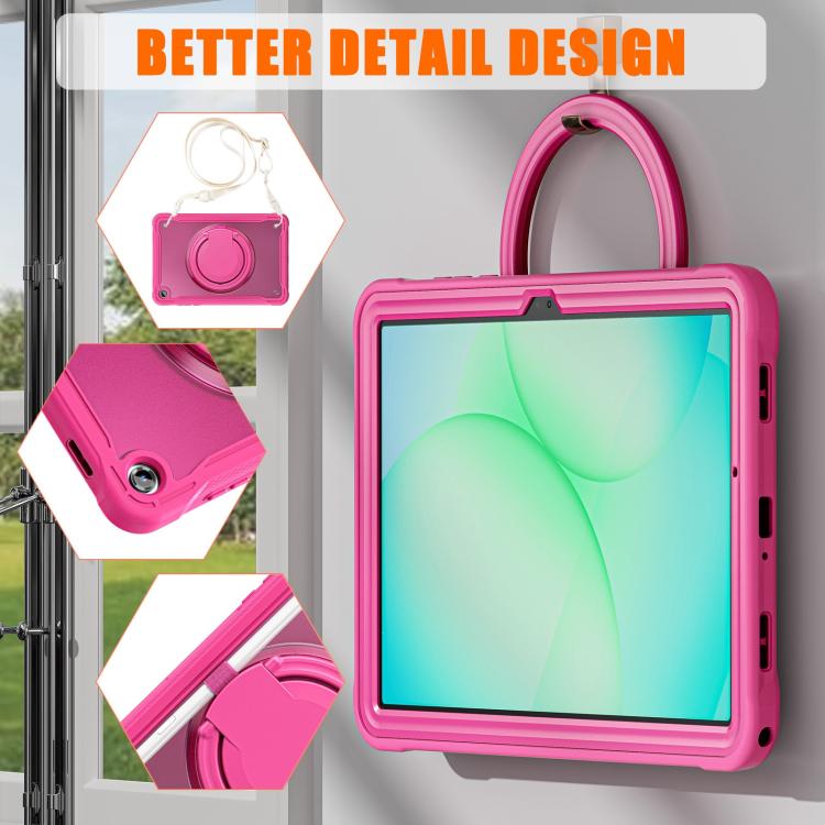 For Samsung Galaxy Tab A11+ Powerful Sailor Ring Holder Heavy Duty Hybrid Tablet Case with Strap