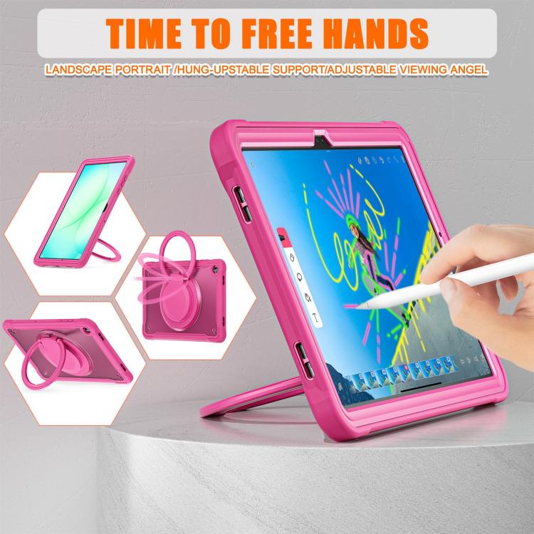 For Samsung Galaxy Tab A11+ Powerful Sailor Ring Holder Heavy Duty Hybrid Tablet Case with Strap